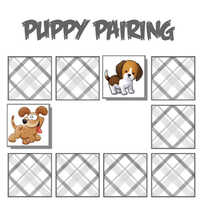 Puppy Pairing,Puppy Pairing is one of the memory games that you can play on UGameZone.com for free. Puppy Pairing is an easy memory puzzle game. Click the card with the mouse and remember what the dog looks like. Then match the same dog to make the card disappear. You have to get the highest score in a limited amount of time. Have fun!