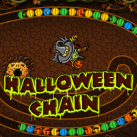 Halloween Chain,Halloween Chain is a match 3 game similar to Zuma puzzle game. There are three progressive levels and rows and your aim is to remove as many colored pumpkin balls by matching the same colors together to remove them. Don\u0027t let the chain of pumpkin balls reach the mouth of the giant pumpkin at the end of the long line. No reason to fear, just shoot and aim color careful and freaky fast.