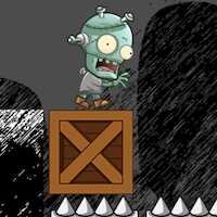 Poor Zombie,Help Poor Zombie to reach his house (key Down to Speed Up Zombie). Touch on control button or using arrow Keyboard to handle the Box (Left, Right and Up), Esc to restart the level. Move the Box to collect power-up item. The Box can jump once with one power-up item. The Stone Box (grey) can not handle, and you can only use the Box to pull it.